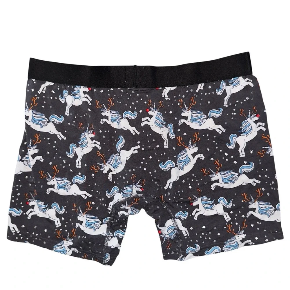 MeUndies Mens Medium‎ Gray Silver Unicorn Modal Boxer Briefs NWOT